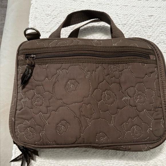 thirty-one Brown Quilted Poppy  Zipper Makeup/Toiletry bag - Picture 2 of 11
